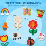 DIY Wooden Magnet Painting Kit for Kids