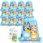 Bluey Party Favor Bags Set with Stickers