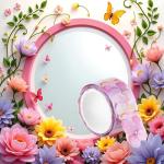 Colorful Floral Washi Tape Set for Crafts