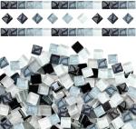 1200pcs Black White Grey Crystal Mosaic Tiles