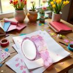Colorful Floral Washi Tape Set for Crafts