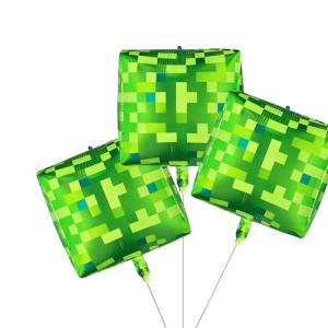 Video Game Pixel Cube Balloons - 3 Pack