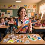 100 Watercolor Art Stickers for Scrapbooks and Crafts