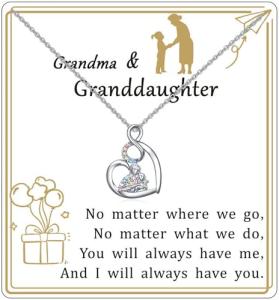 Grandma Granddaughter Heart Necklace Gift