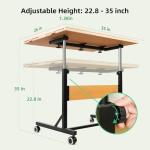 Wooden Puzzle Table with Legs, Drawers, and Wheels