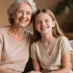 Grandma Granddaughter Heart Necklace Gift