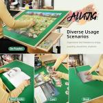 Wooden Puzzle Table with Legs, Drawers, and Wheels