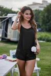 Silk Pajamas Set for Women - Black Nightwear