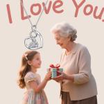Grandma Granddaughter Heart Necklace Gift