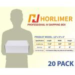 Set of 20 White Cardboard Mailing Boxes