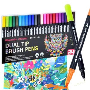 24 Color Dual Tip Markers Set for Adults