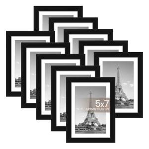 10-Pack Upsimples 5x7 Black Picture Frames
