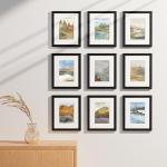9 Pack Black Picture Frames for 5x7 or 8x10
