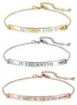 Personalized Coordinate Engraved Bracelet for Women