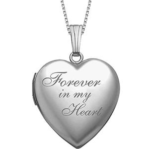 Personalized Sterling Silver Heart Locket Necklace