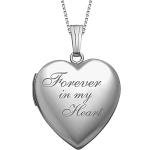 Personalized Sterling Silver Heart Locket Necklace