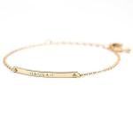 Personalized 16K Gold Name Bar Bracelet Gift
