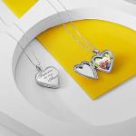 Personalized Sterling Silver Heart Locket Necklace