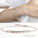 Personalized Coordinate Engraved Bracelet for Women