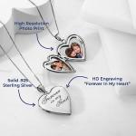 Personalized Sterling Silver Heart Locket Necklace
