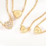 Personalized Gold Initial Heart Choker Necklace