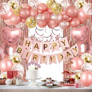 Rose Gold Birthday Party Decorations Set for Girls