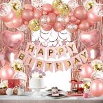 Rose Gold Birthday Party Decorations Set for Girls