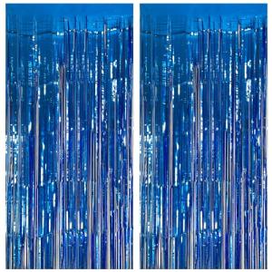 Blue Ocean Party Decor: Streamers & Tinsel Curtains