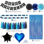 Blue and Black Birthday Party Decoration Kit