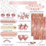 Rose Gold Birthday Party Decorations Set for Girls