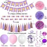 Purple Pink Birthday Party Decoration Set