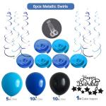 Blue and Black Birthday Party Decoration Kit
