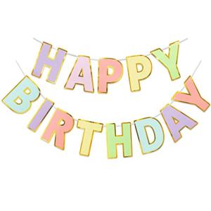 Happy Birthday Banner - 9ft Pastel Decor