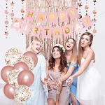 Rose Gold Birthday Party Decorations Set for Girls