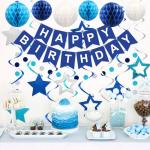 Meowtastic Happy Birthday Decorations Set in Blue