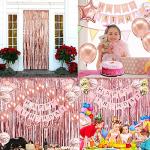 Rose Gold Birthday Party Decorations Set for Girls