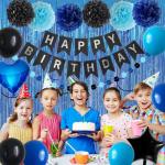 Blue and Black Birthday Party Decoration Kit