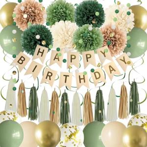 Sage Green Birthday Party Decoration Kit for Her