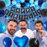 Blue and Black Birthday Party Decoration Kit