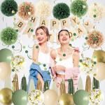 Sage Green Birthday Party Decoration Kit for Her