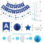 Meowtastic Happy Birthday Decorations Set in Blue
