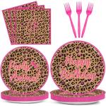 Leopard Print Party Supplies for 24 Guests