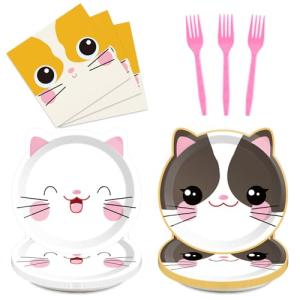 Cute Kitten Birthday Party Supplies for 24 Guests