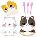 Cute Kitten Birthday Party Supplies for 24 Guests