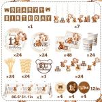 Beary First Birthday Party Supplies for Boys