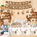 Beary First Birthday Party Supplies for Boys