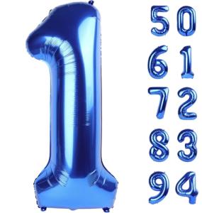 Giant Navy Blue Number 1 Balloon for Birthdays