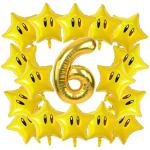 Star and Number 6 Foil Balloons Set