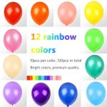 120 Rainbow Latex Balloons for Birthday Celebrations