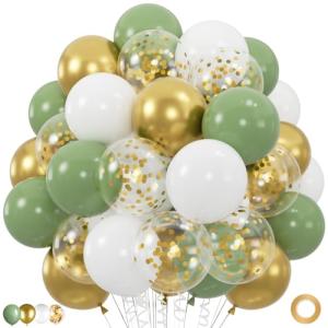 Sage Green and Gold Balloon Set - 50pcs